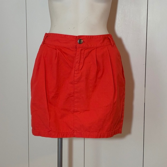 GAP High Waist Orange Mini Skirt SIZE 6 - 100% Cotton Clemson Auburn Tailgating - Picture 1 of 7